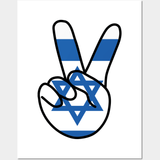 Israel Flag V Sign Posters and Art